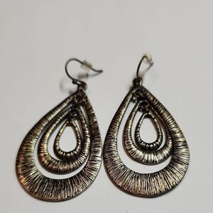 Signed Kiam Family Bronze Dangle Earrings